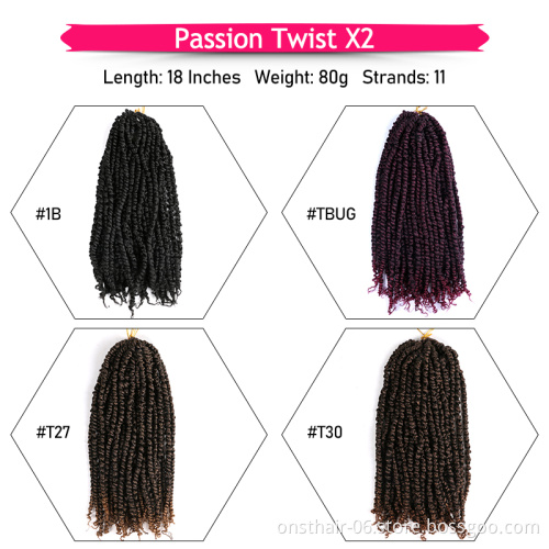 Synthetic Braiding Hair Pre Twisted Passion Twist Crochet Hair 24 Inch Ombre Pre-looped Fluffy dreadlocks Crochet Braid Hair
